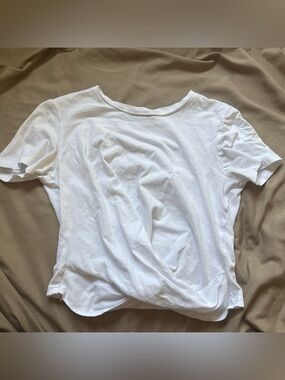 Zara White Basic Tee with twist